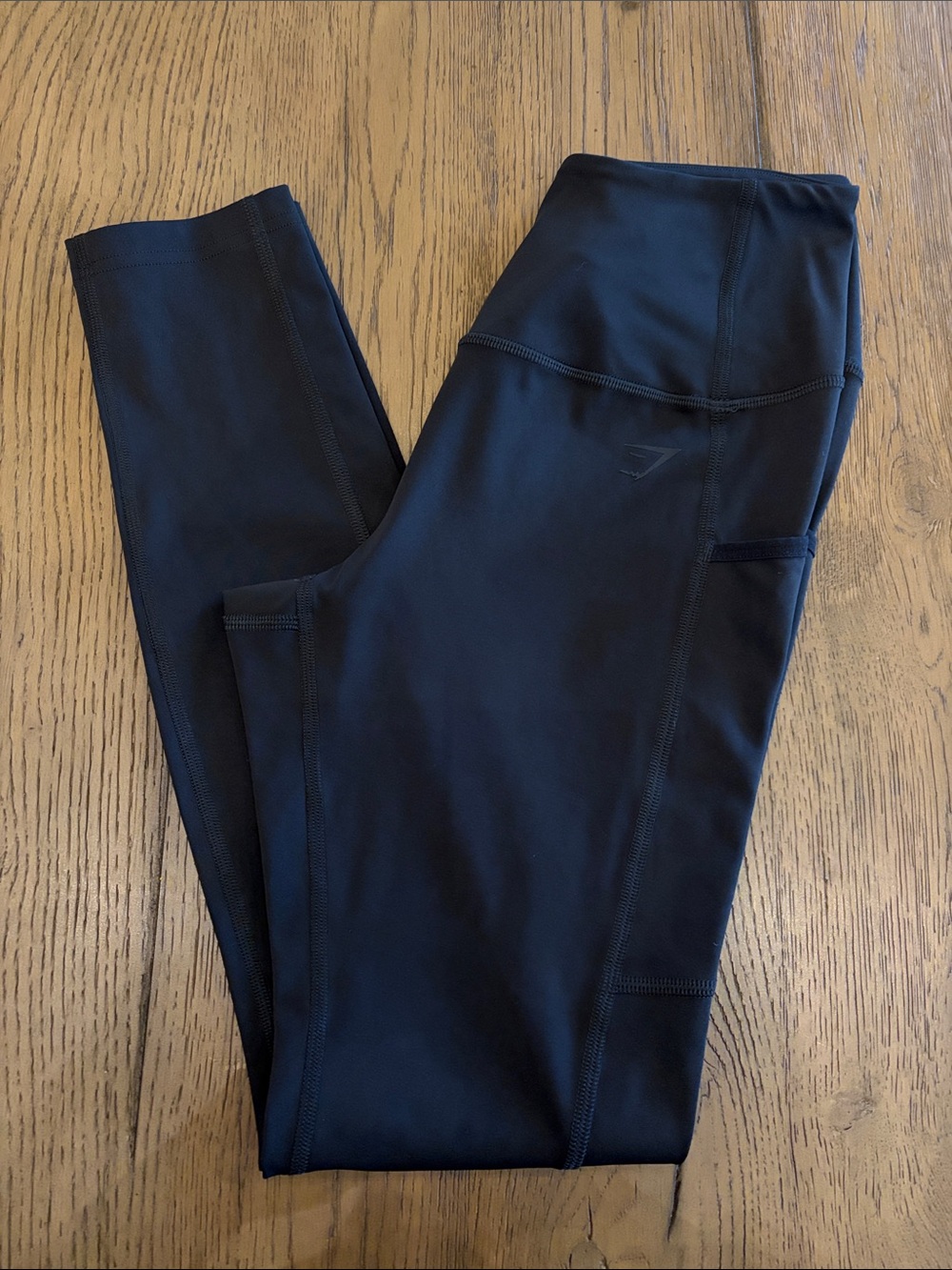 Gymshark Black High-Rise Workout Leggings with Side Pocket